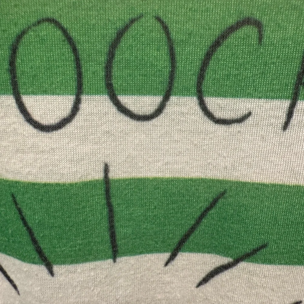 Disney Parks Green & White Striped Mickey and Minnie Graphic Vintage Tee Size XL - Picture 6 of 11